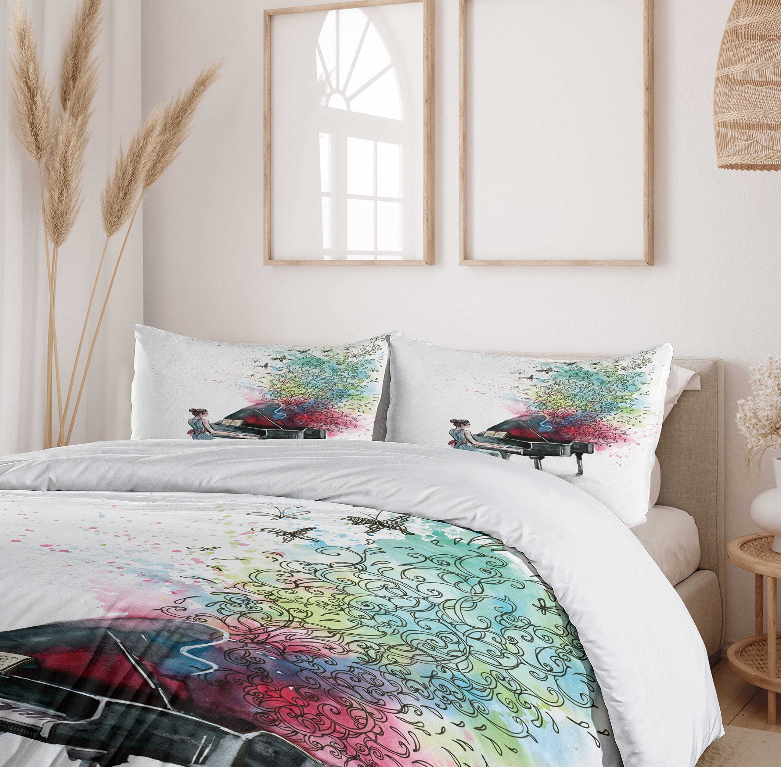 Amazon.co.jp: 音楽インテリア布団カバーセットby Ambesonne、グランド